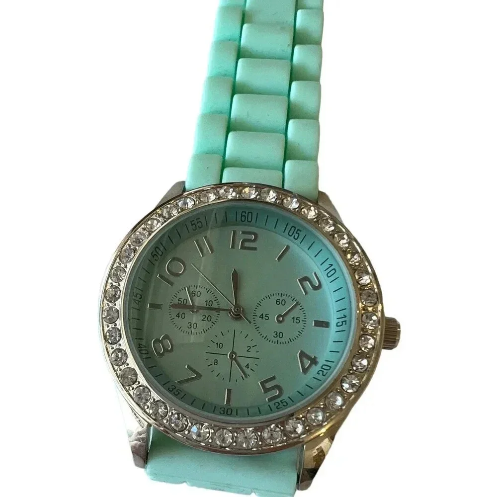 Darice Mint Green Jeweled Watch